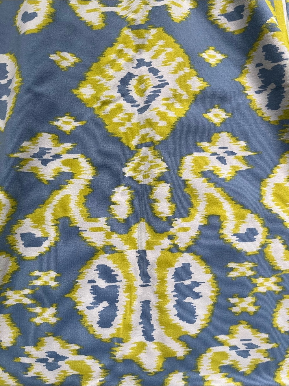 J. McLaughlin Blue Yellow Catalina Cloth Geometric Ikat Print Dress Size M Work - Picture 8 of 8